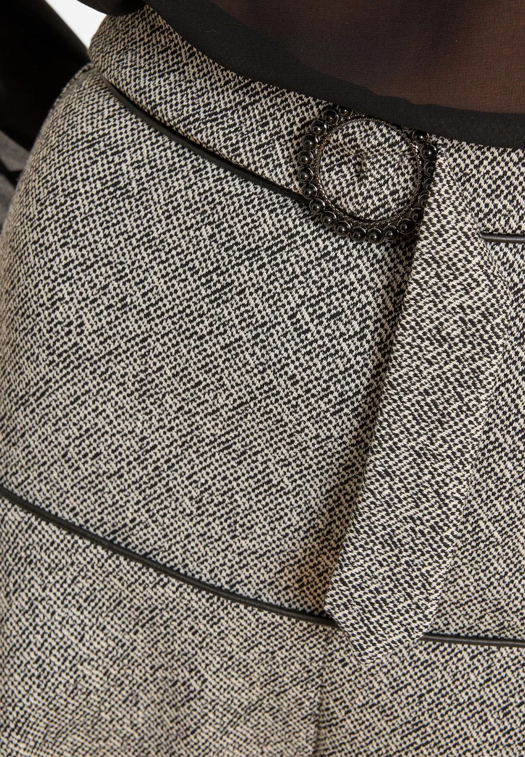 Ana Alcazar Alora gonna midi tweed grigia