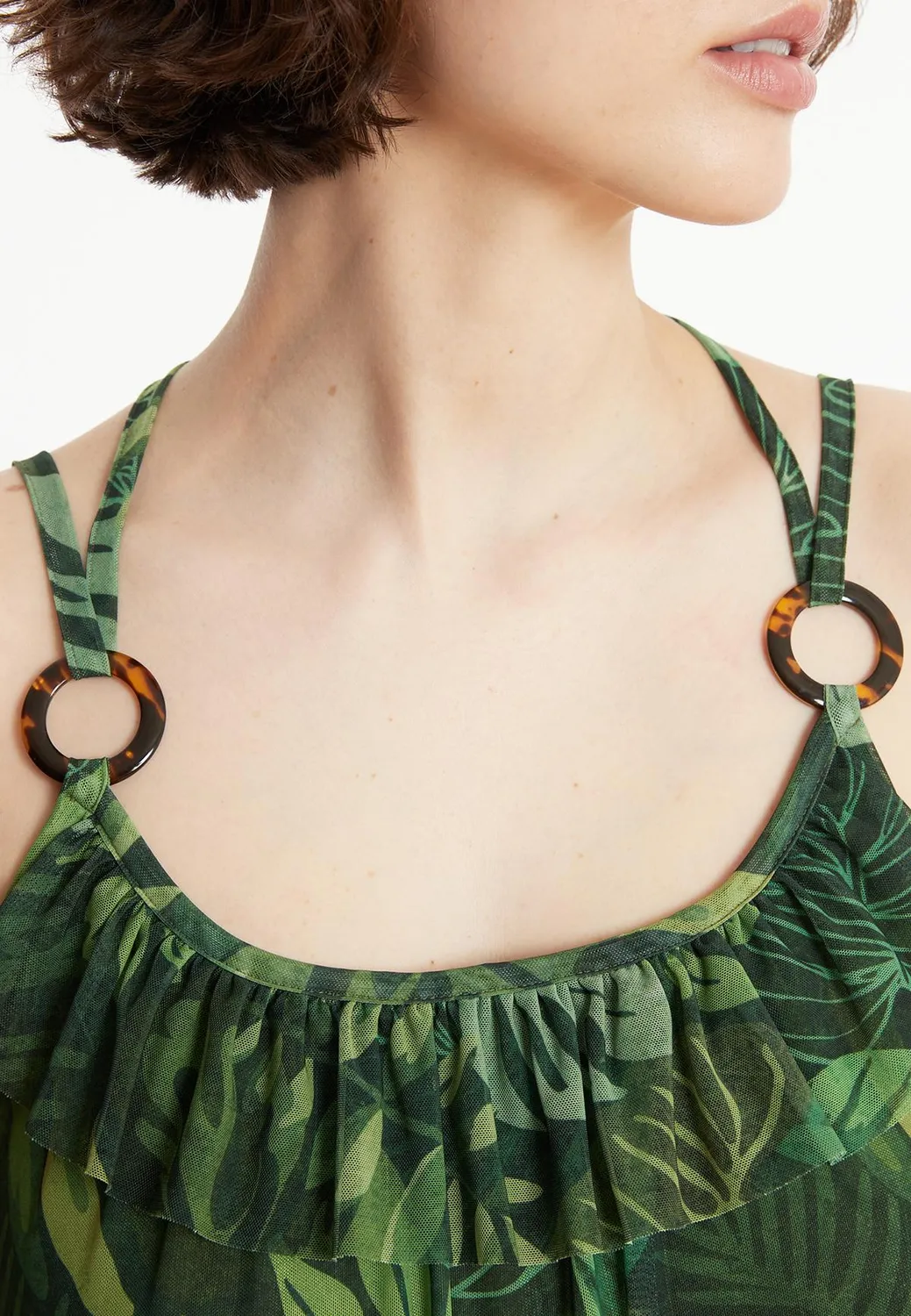 Ana Alcazar Ziela vestito verde stampa jungle