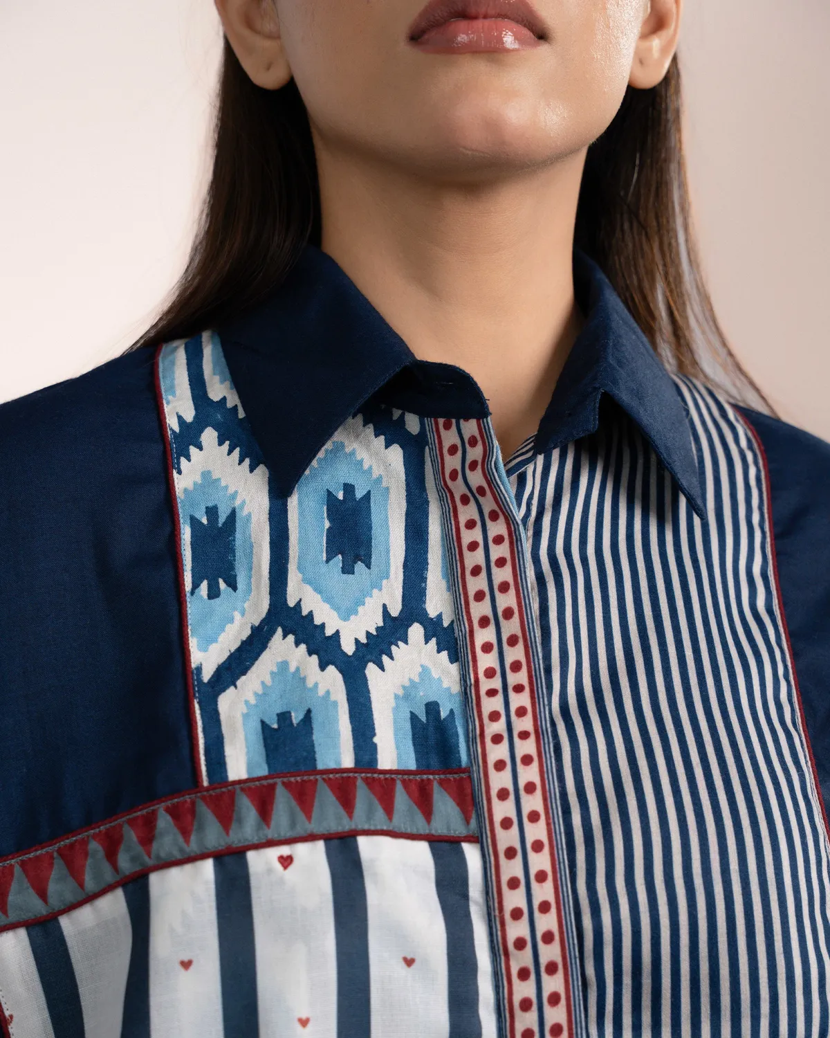 Our Dve Jojo Shirt camicia modal blu indaco