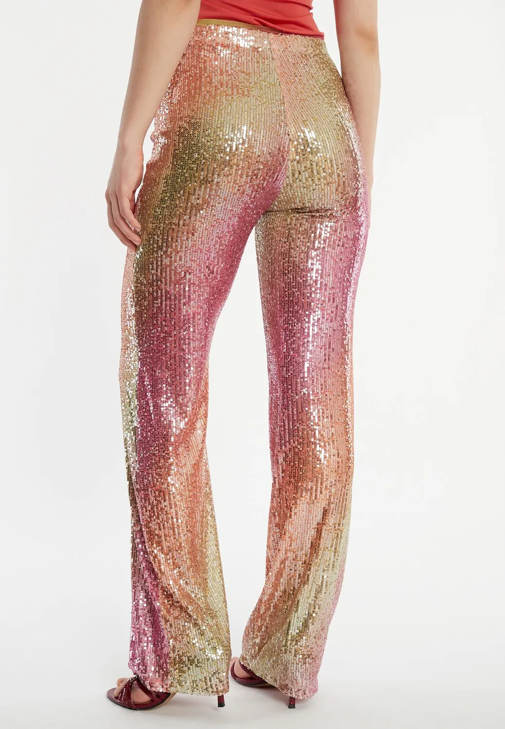 Ana Alcazar Zagea pantaloni paillettes rosa