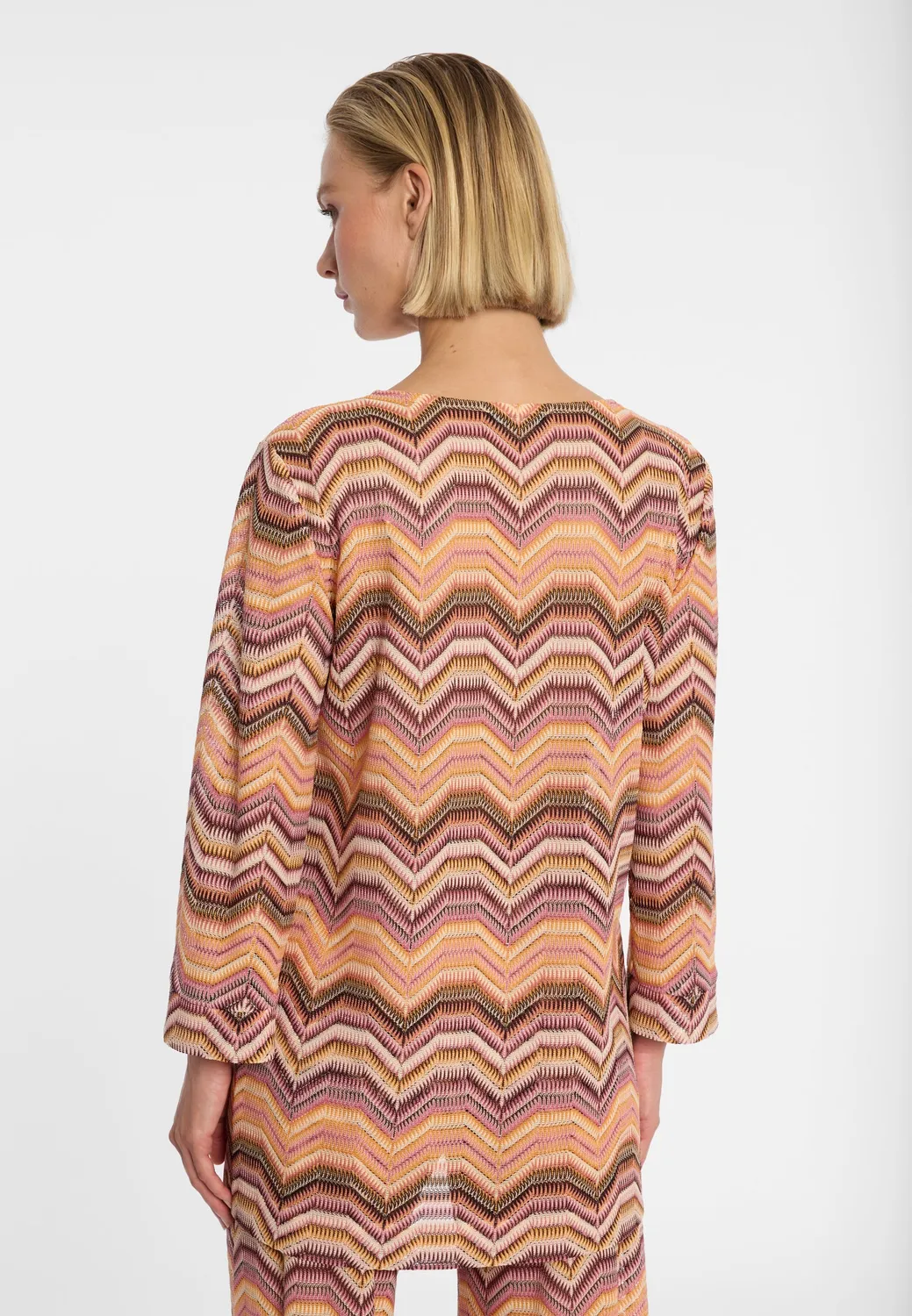 Ana Alcazar Dunya top tunica maglia rosa arancio