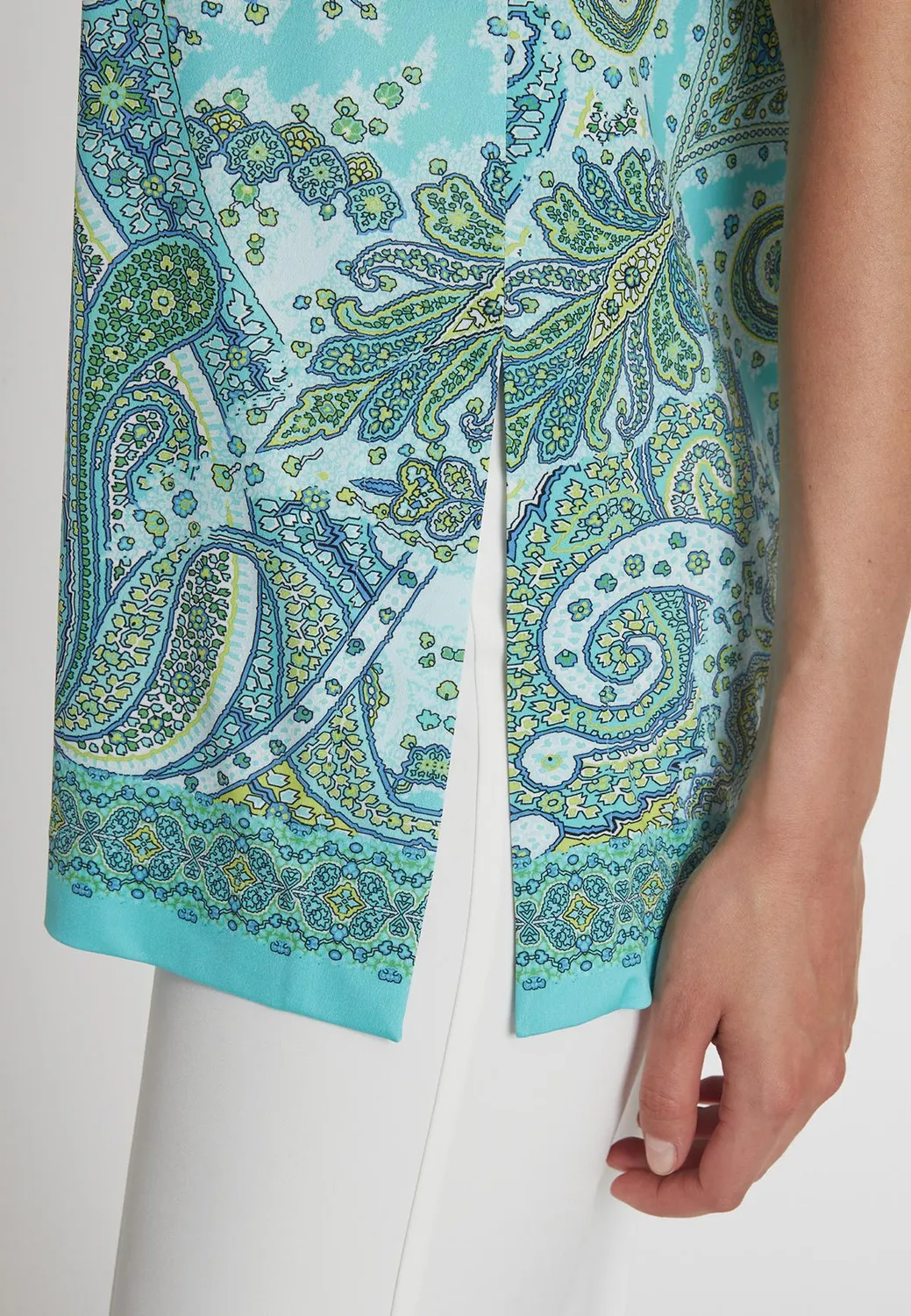 Ana Alcazar Piddy top paisley azzurro smanicato