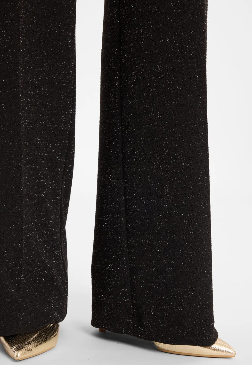 Ana Alcazar Cilisa pantaloni lurex neri a palazzo