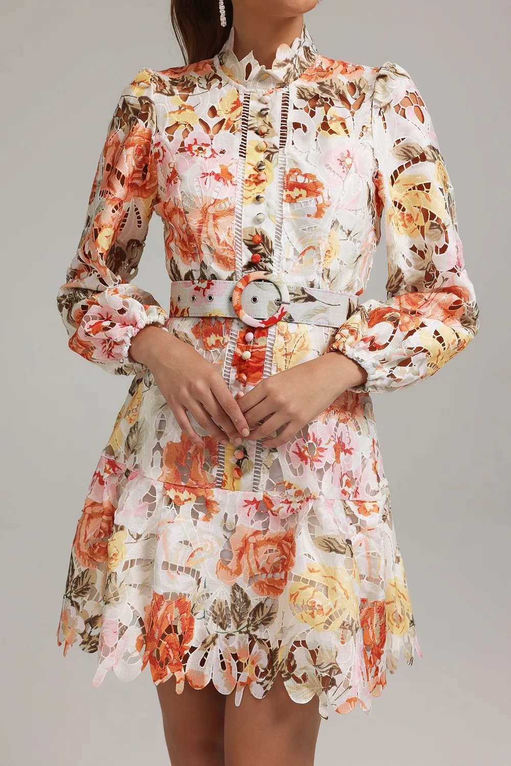Bella Barnett Jenny abito mini floreale S maniche lunghe