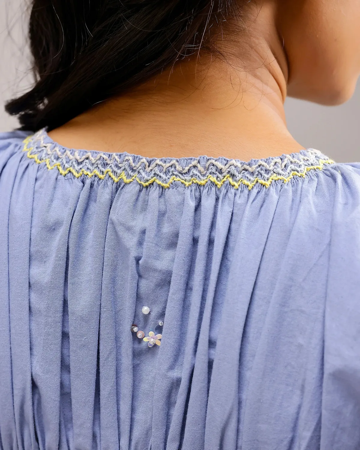 Our Dve Peplum Top smock azzurro taglia unica