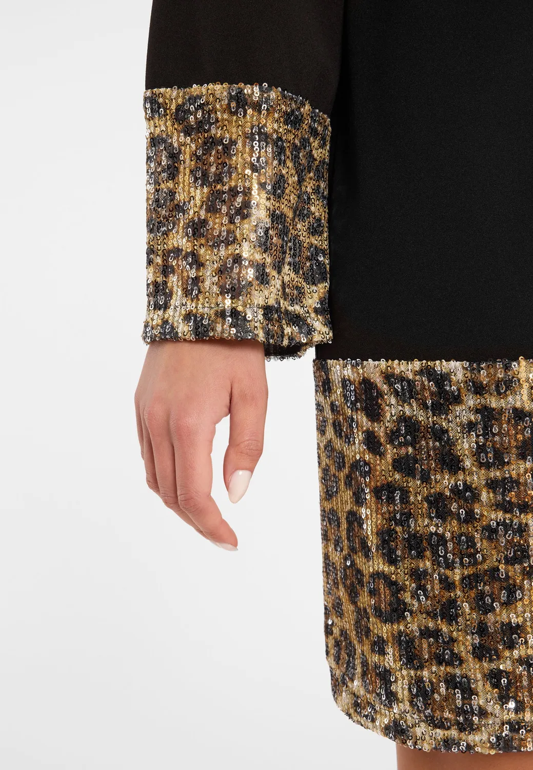 Ana Alcazar Celasis abito corto nero paillettes
