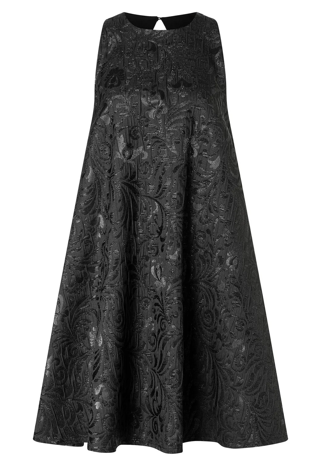 Ana Alcazar Absila Vestito Broccato Nero Floreale