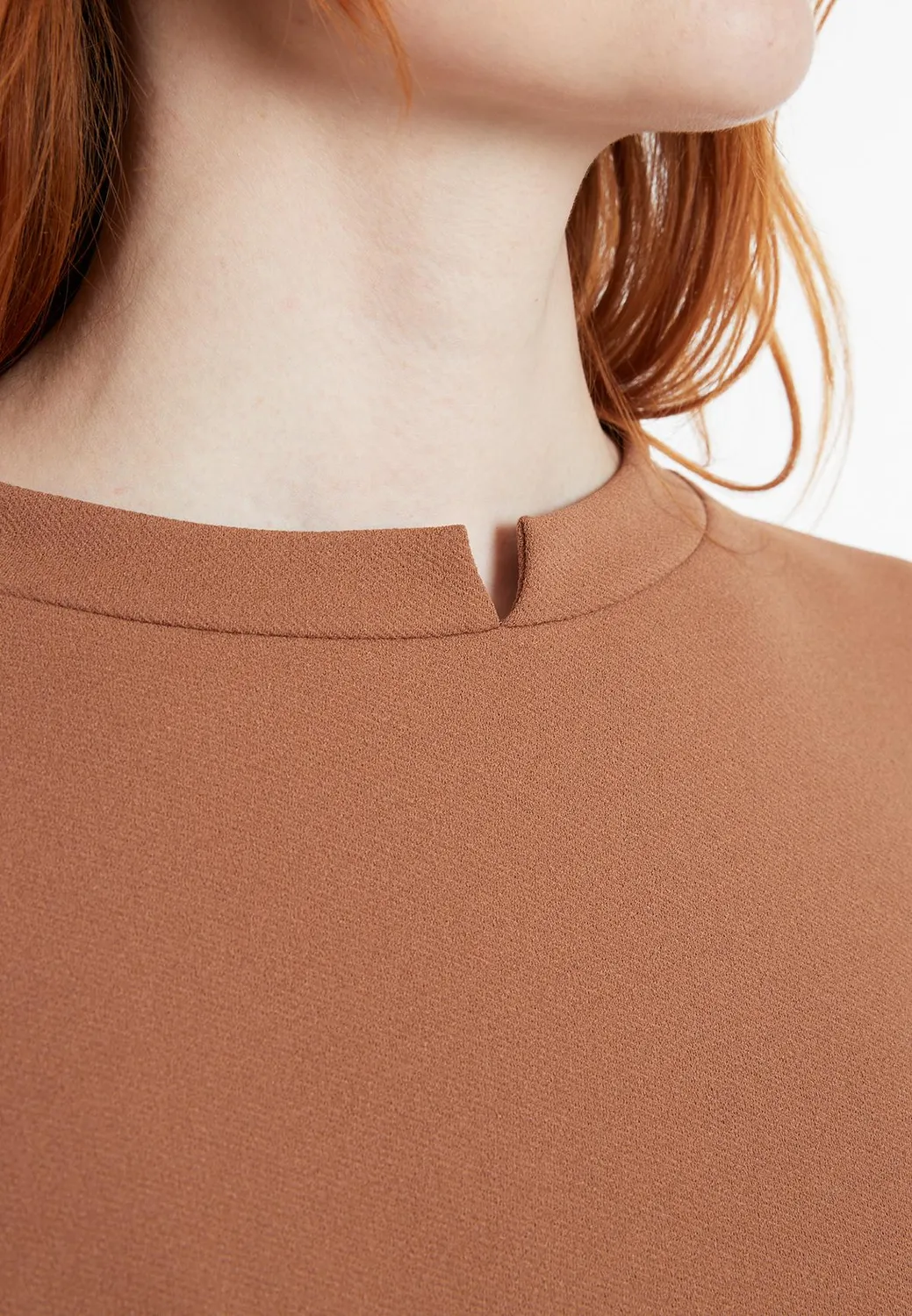 Ana Alcazar Sideo abito linea A cappuccino color block