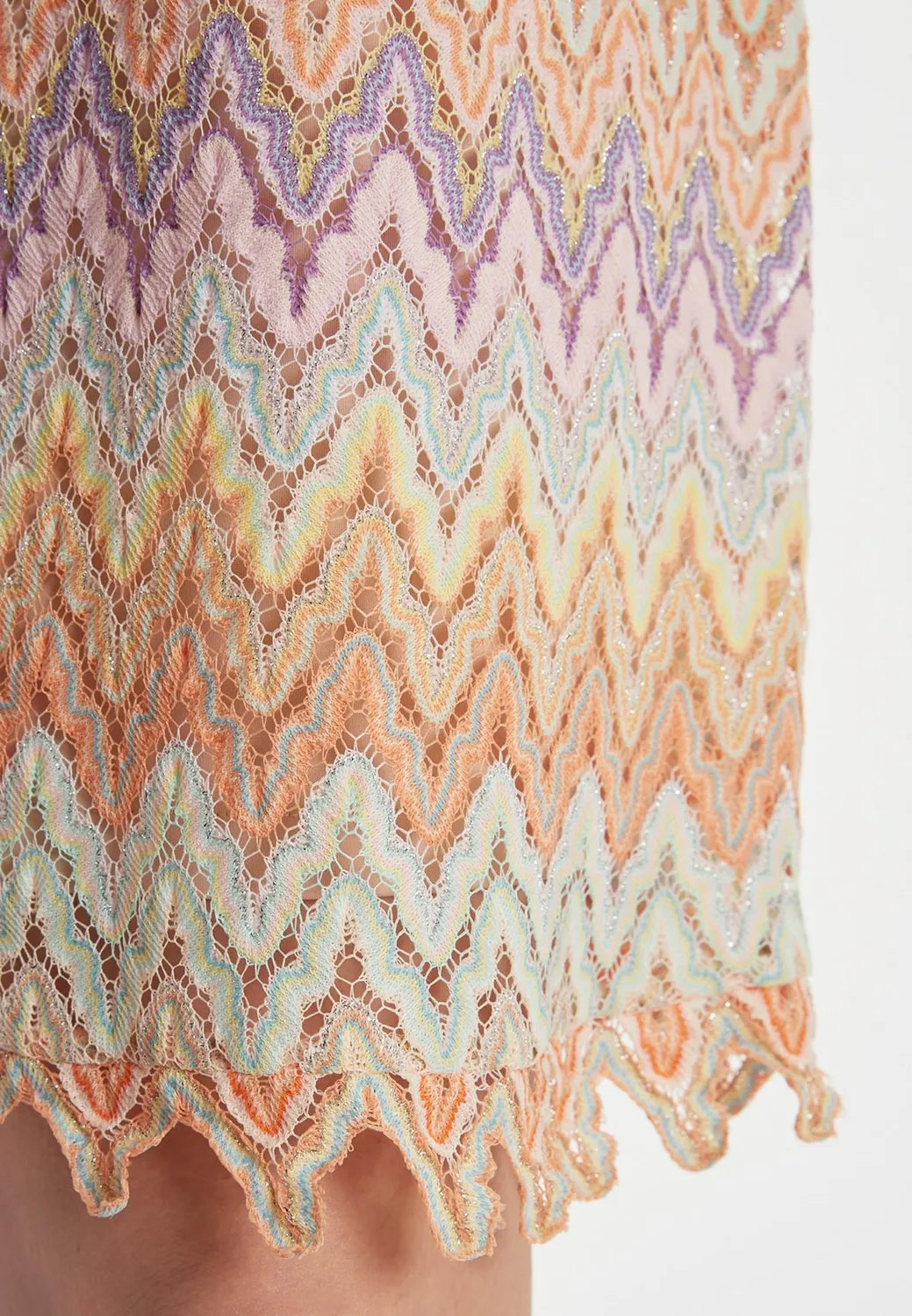 Ana Alcazar Zaja abito trapezio maglina zigzag pastello