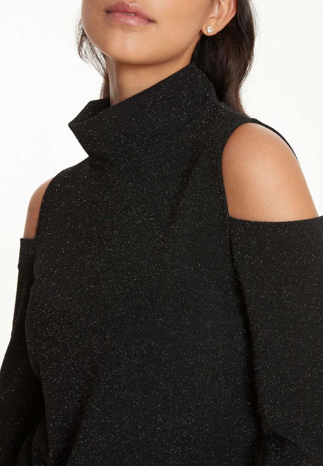Ana Alcazar Tarosa top lurex nero cut-out