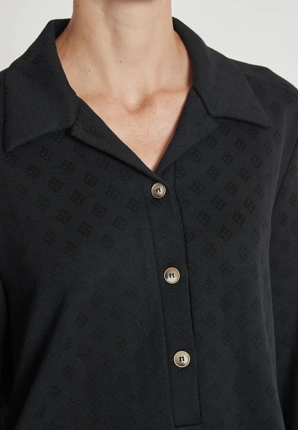 Ana Alcazar Hemki vestito camicia nero a quadri