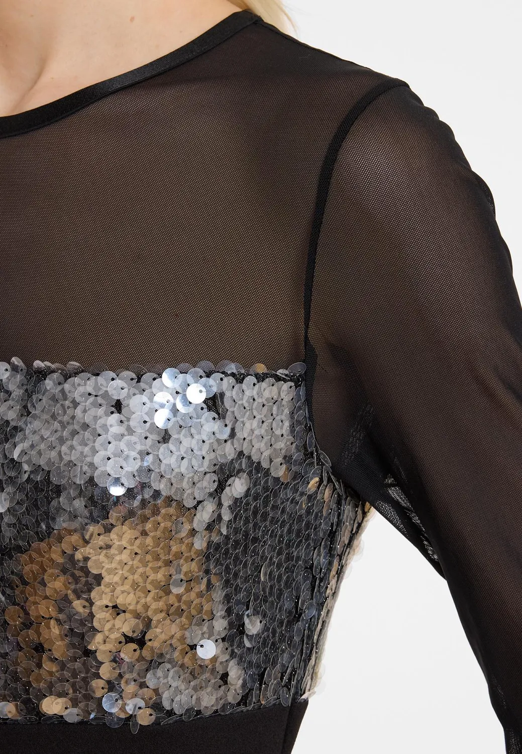 Ana Alcazar Abdia top sera nero paillettes
