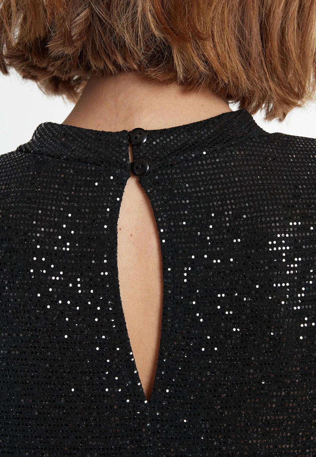 Ana Alcazar Sagata abito maxi nero paillettes