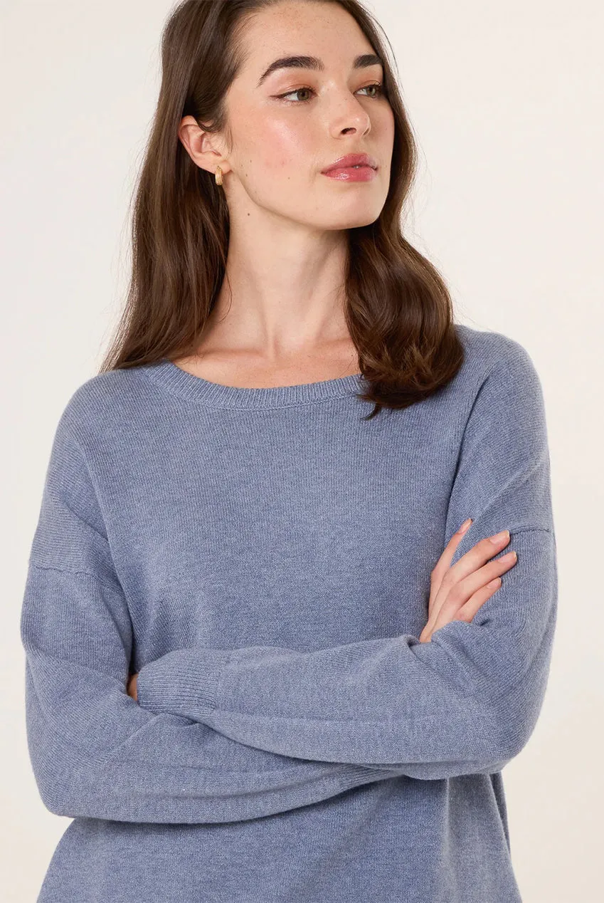 Blue Vanilla maglione girocollo denim blu S/M L/XL
