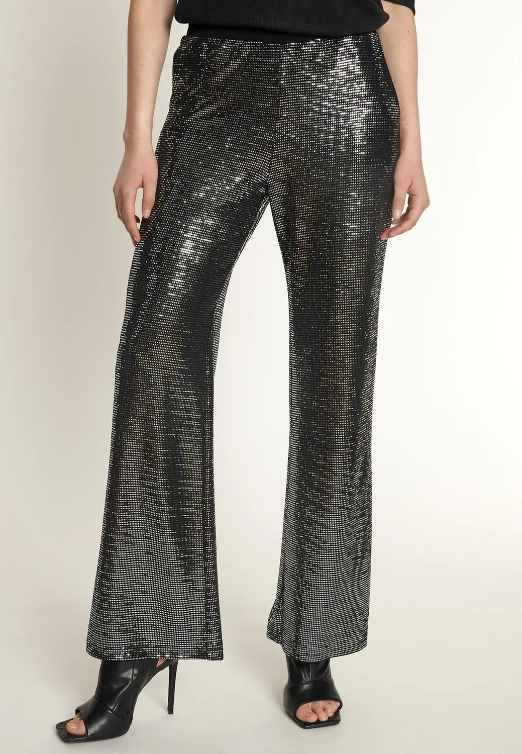 Ana Alcazar Ofyna pantaloni argento paillettes dritti