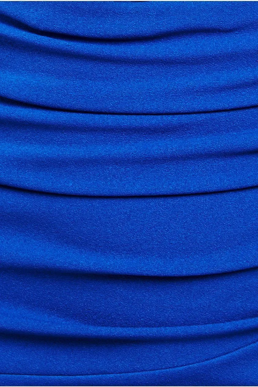 Goddiva DR4204 abito midi blu royal spalle scoperte