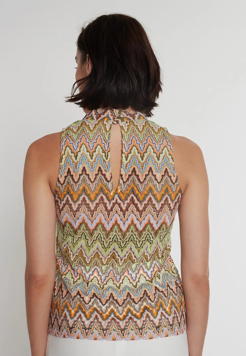Ana Alcazar Posyma top maglia collo alto fantasia