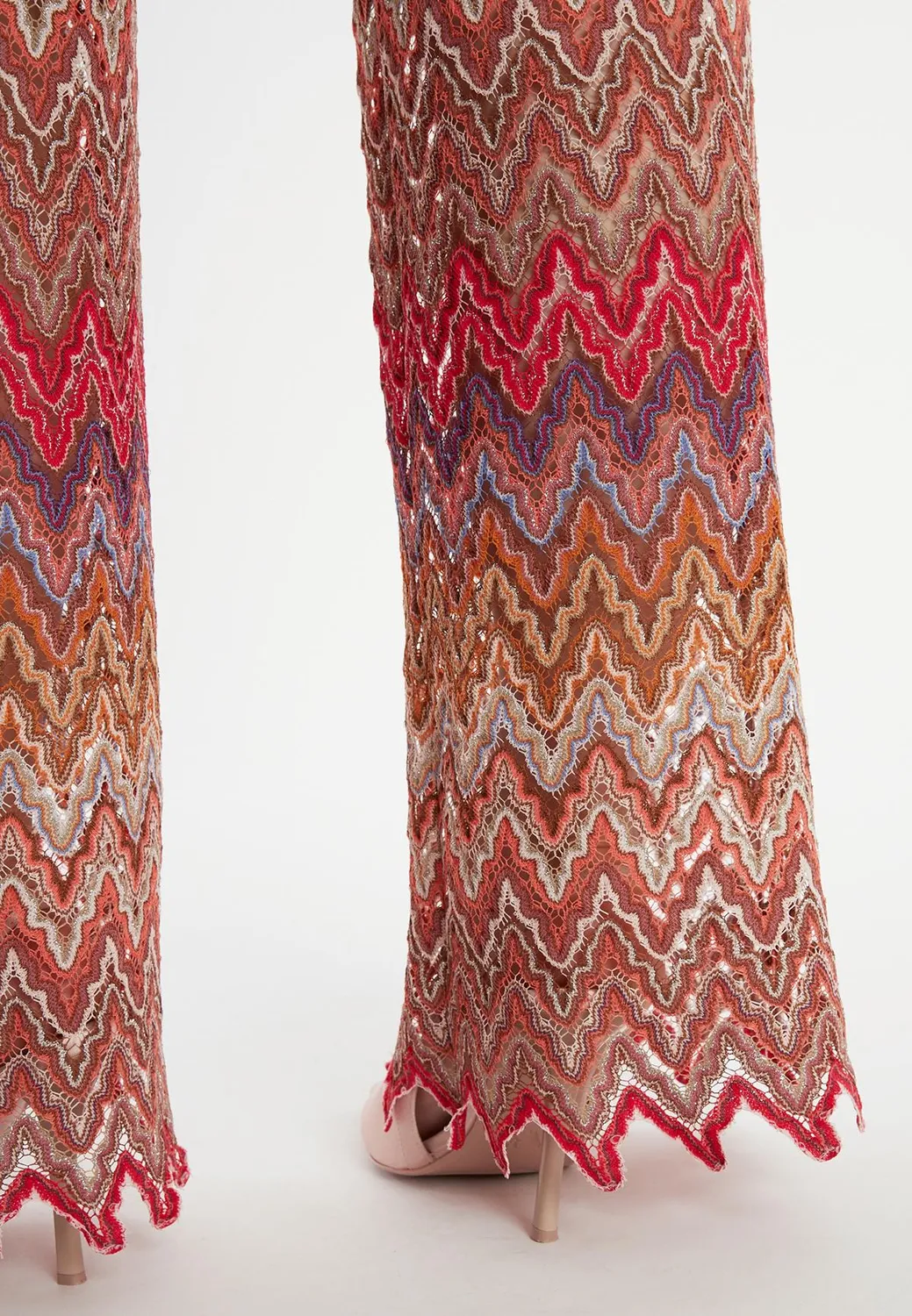 Ana Alcazar Zaybea pantaloni maglia larga rosso
