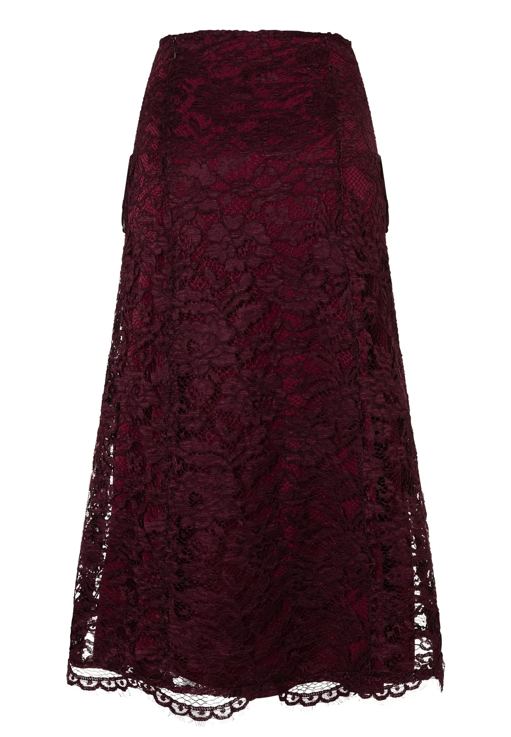 Ana Alcazar Enolorea gonna pizzo bordeaux midi svasata