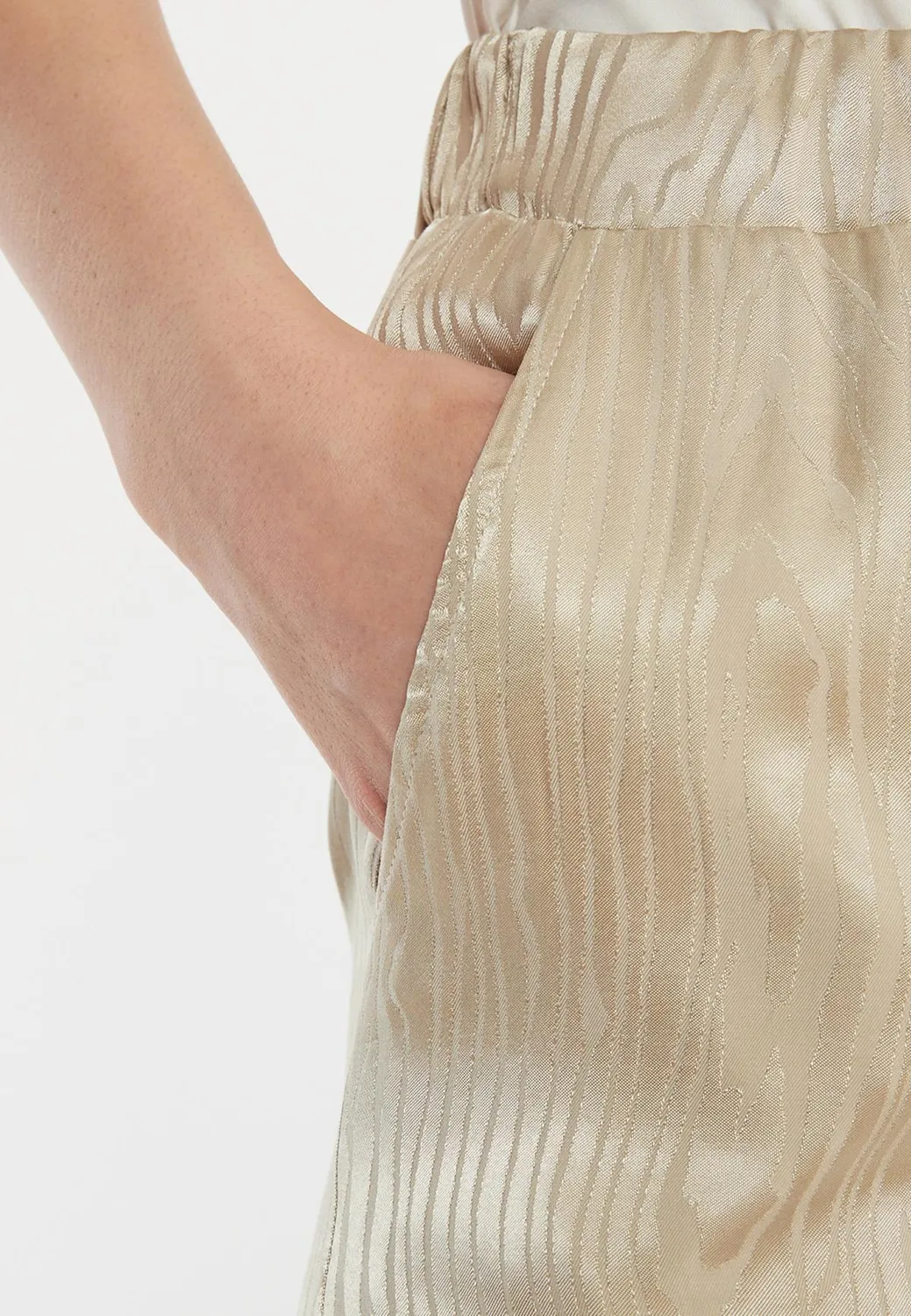 Ana Alcazar Zarosi pantaloni larghi raso oro