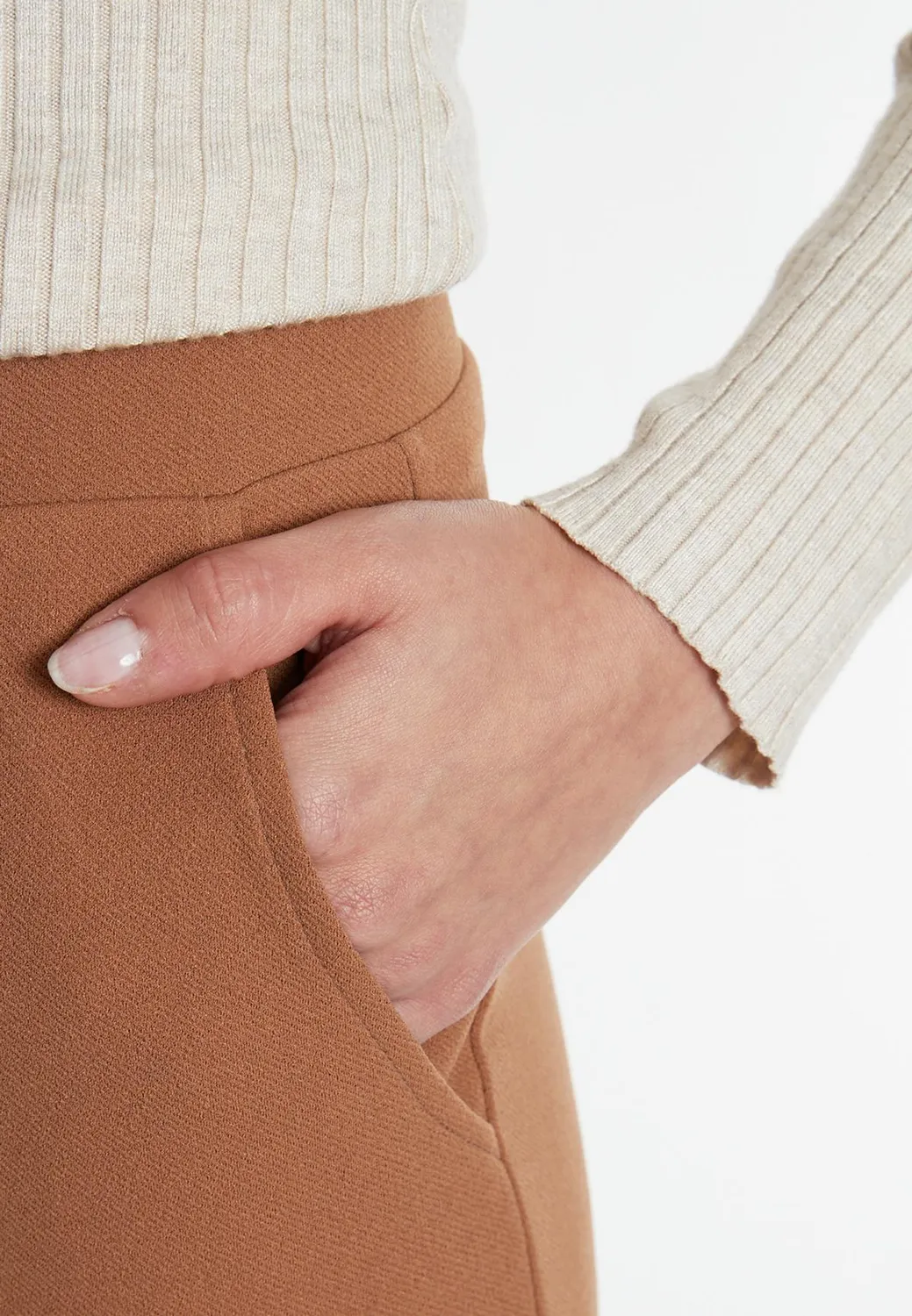 Ana Alcazar Silka pantaloni palazzo cappuccino