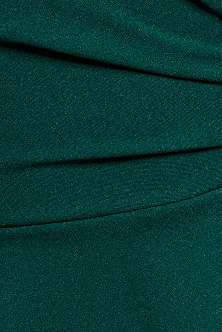 Goddiva Cap Sleeve Sweetheart Peplum Scuba abito smeraldo