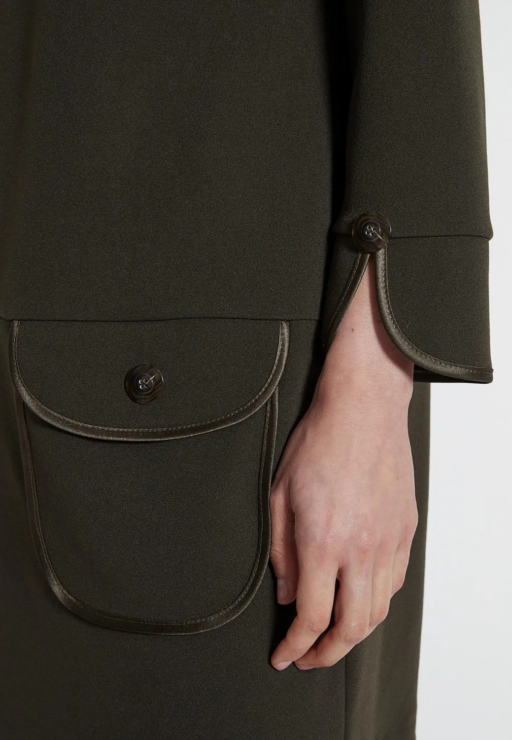 Ana Alcazar Hardea abito svasato corto kaki tasche