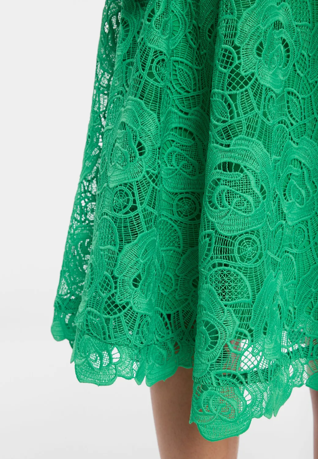 Ana Alcazar Durna abito midi verde pizzo floreale