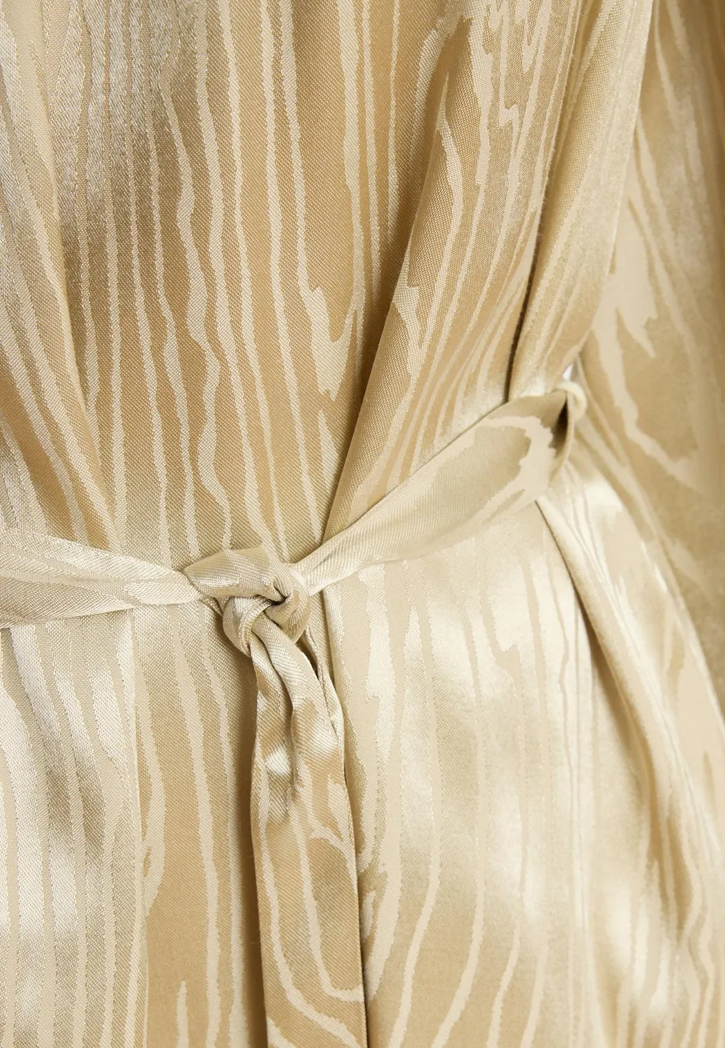 Ana Alcazar Zarina abito raso oro scollo V corto