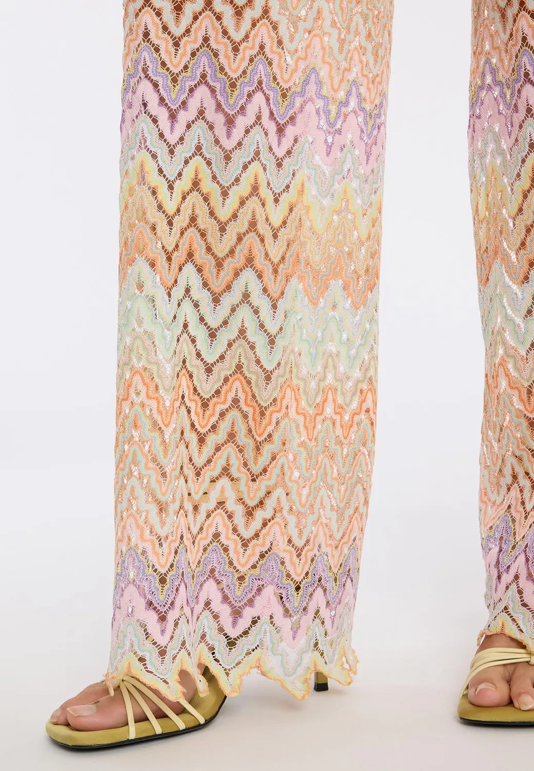 Ana Alcazar Zaylea pantaloni maglia palazzo ajour