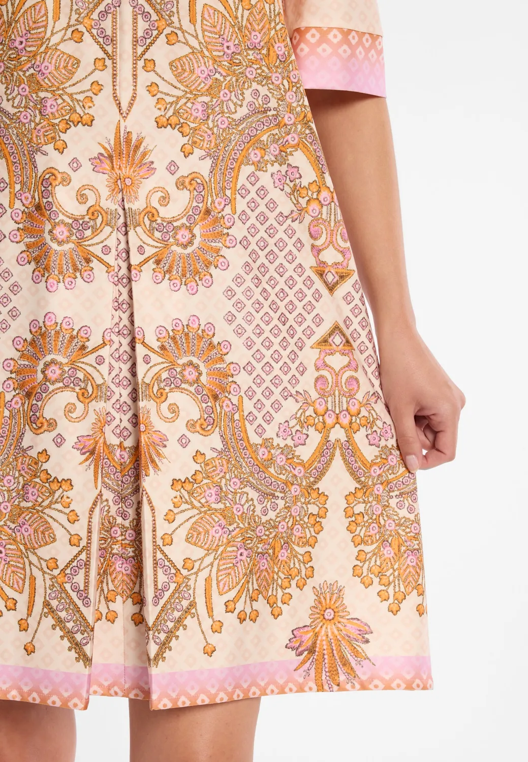 Ana Alcazar Dorali abito corto beige fantasia ocra