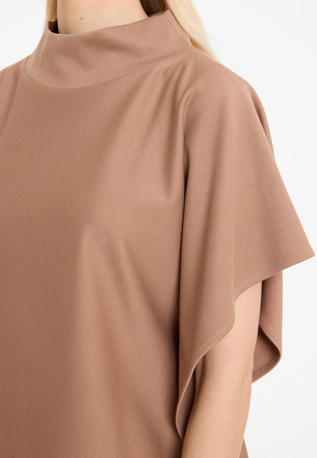 Ana Alcazar Akora top beige scollo a barca