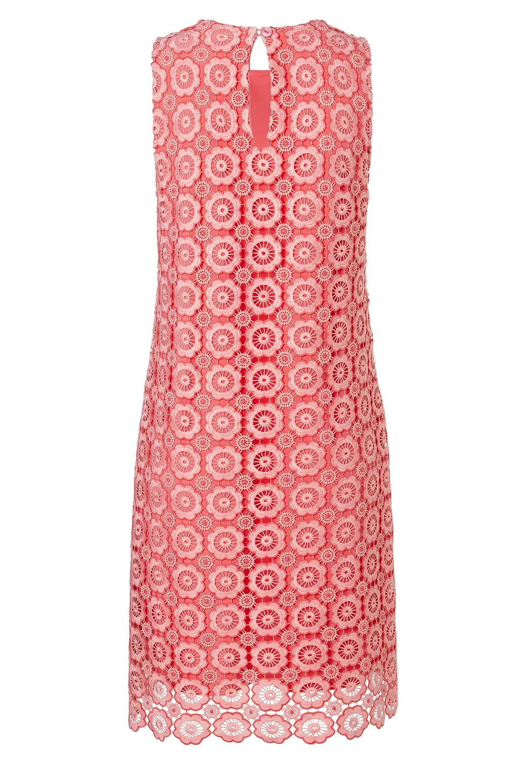Ana Alcazar Zahea abito pizzo rosa corallo corto