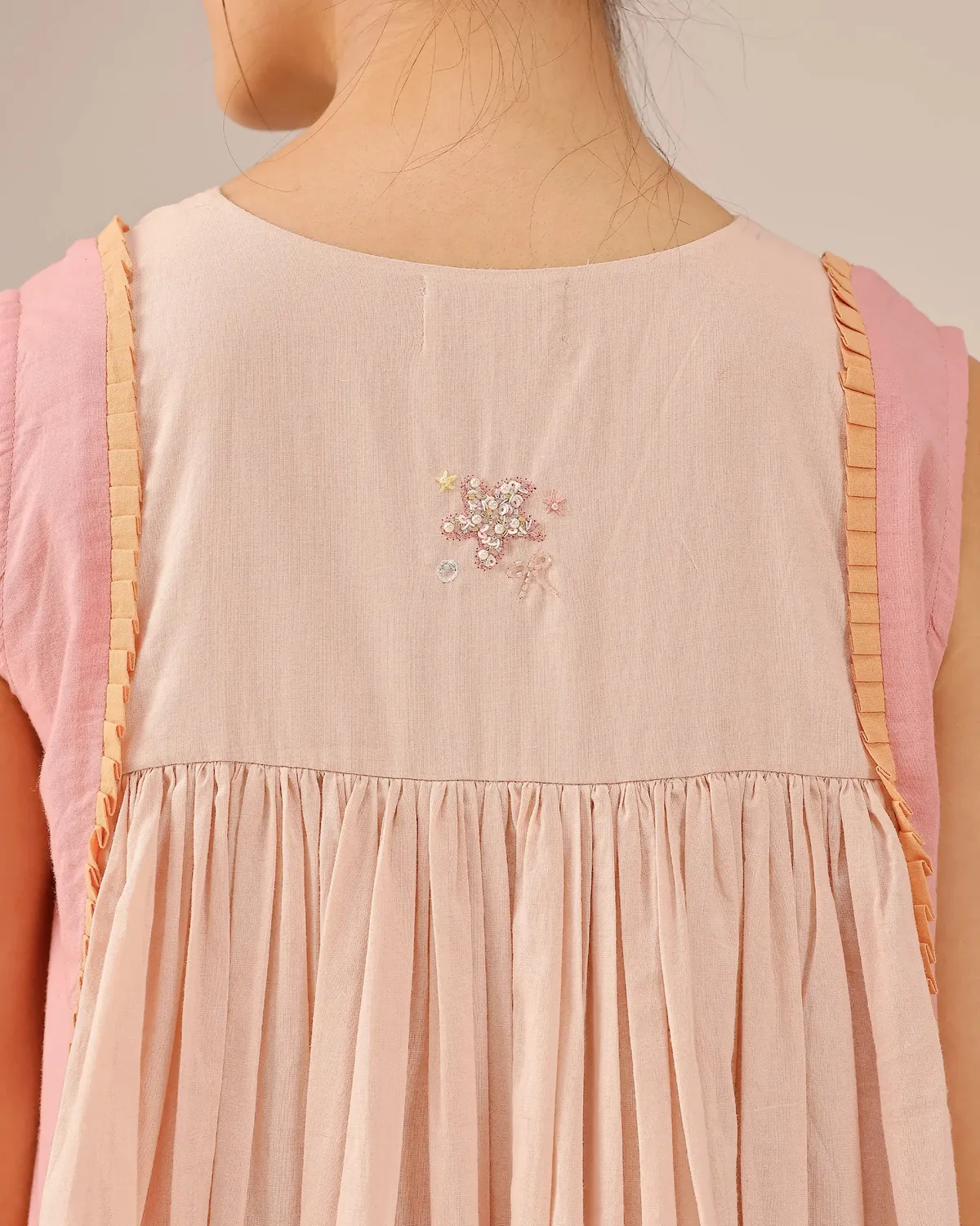 Our Dve Merry Berry vestito rosa cotone lungo