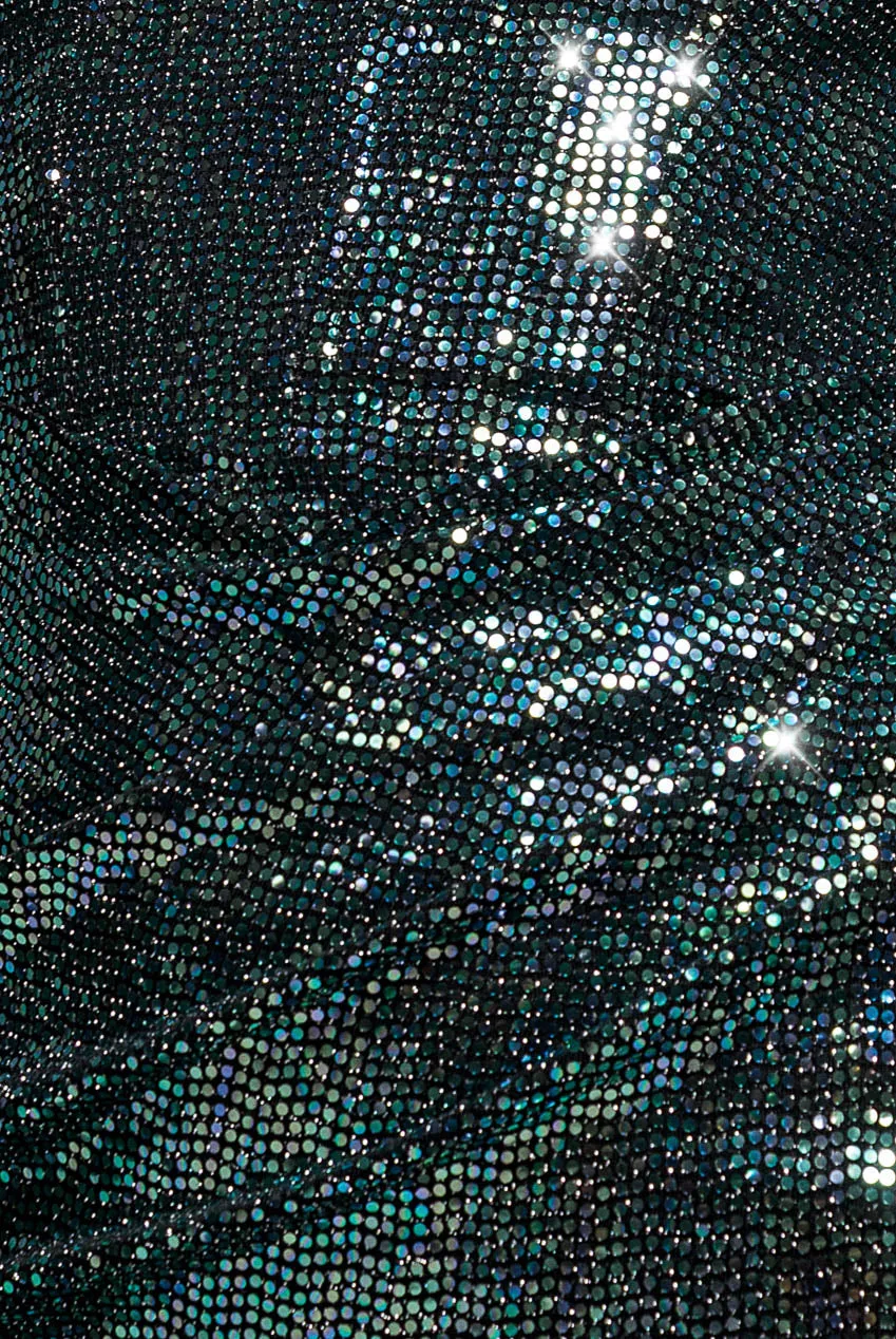 Goddiva Sequin Mermaid abito maxi verde multi paillettes