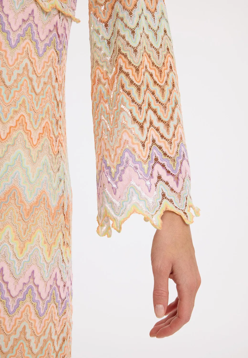 Ana Alcazar Zanta abito lungo estivo maglia zigzag