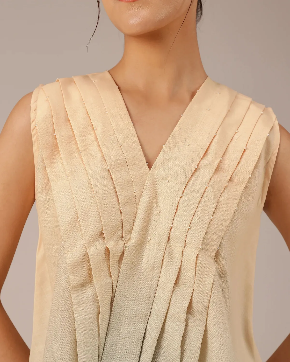 Our Dve Berry Breeze top avorio lino smanicato