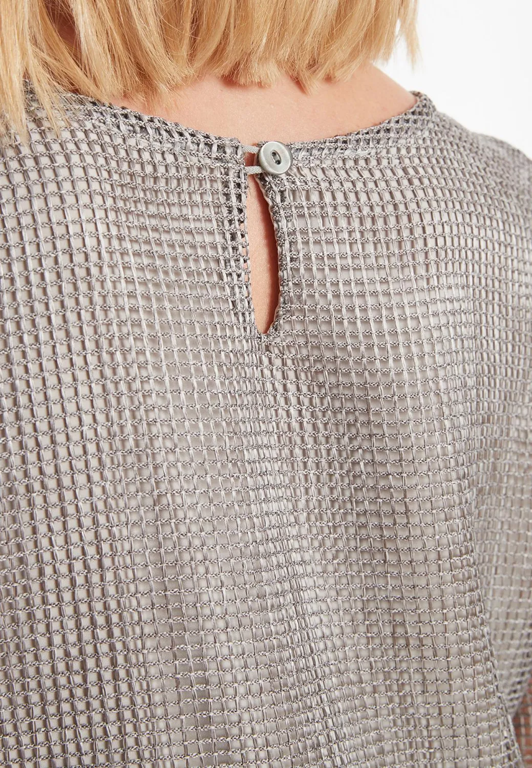 Ana Alcazar Zalia abito tunica crochet grigio