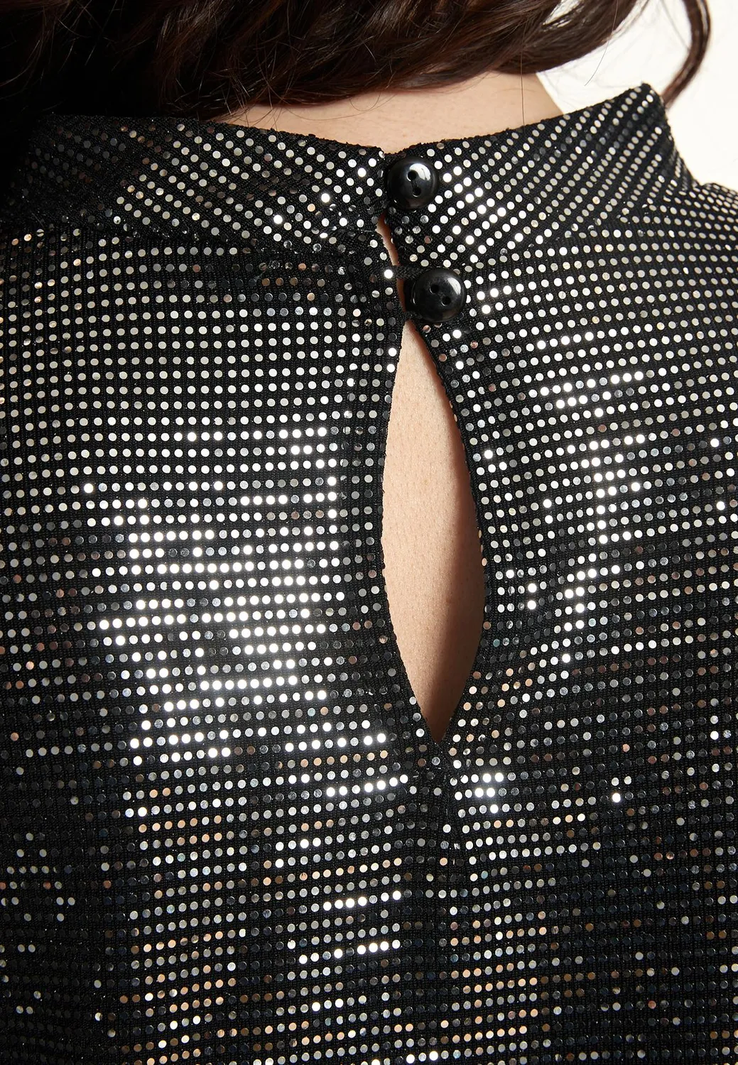Ana Alcazar Ofesi abito festa paillettes argento