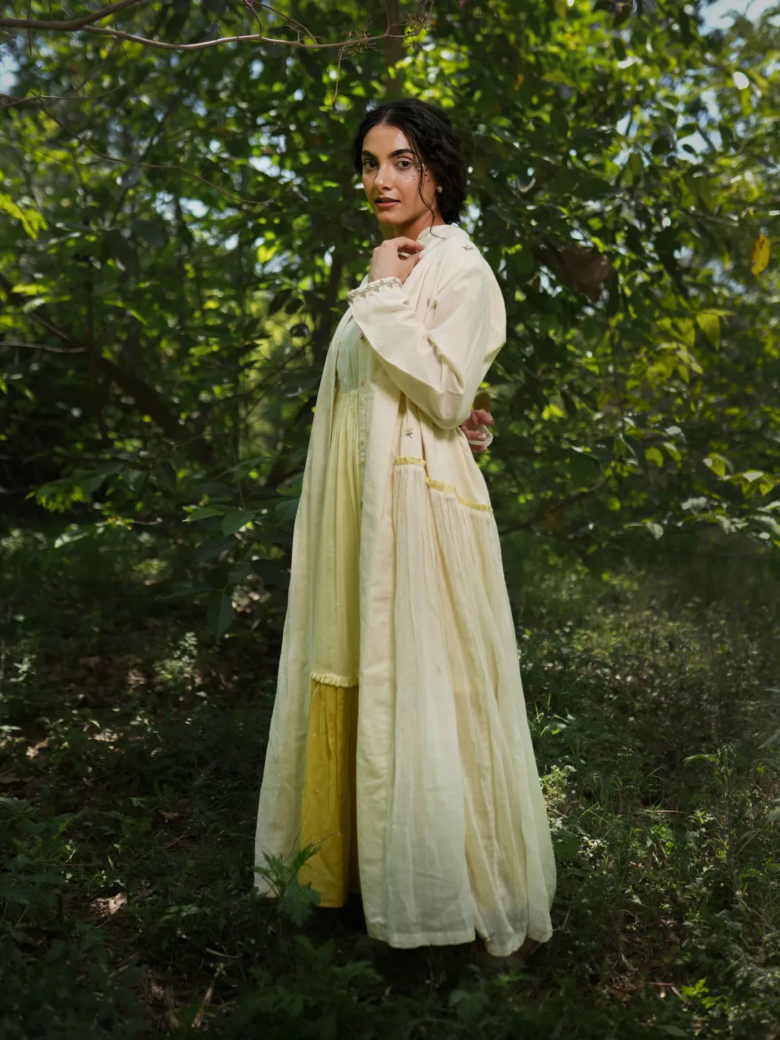 Our Dve Rabia Set completo abito e giacca giallo
