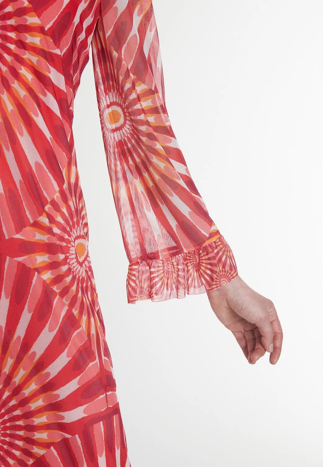 Ana Alcazar Pesali caftano batik rosso ciliegia