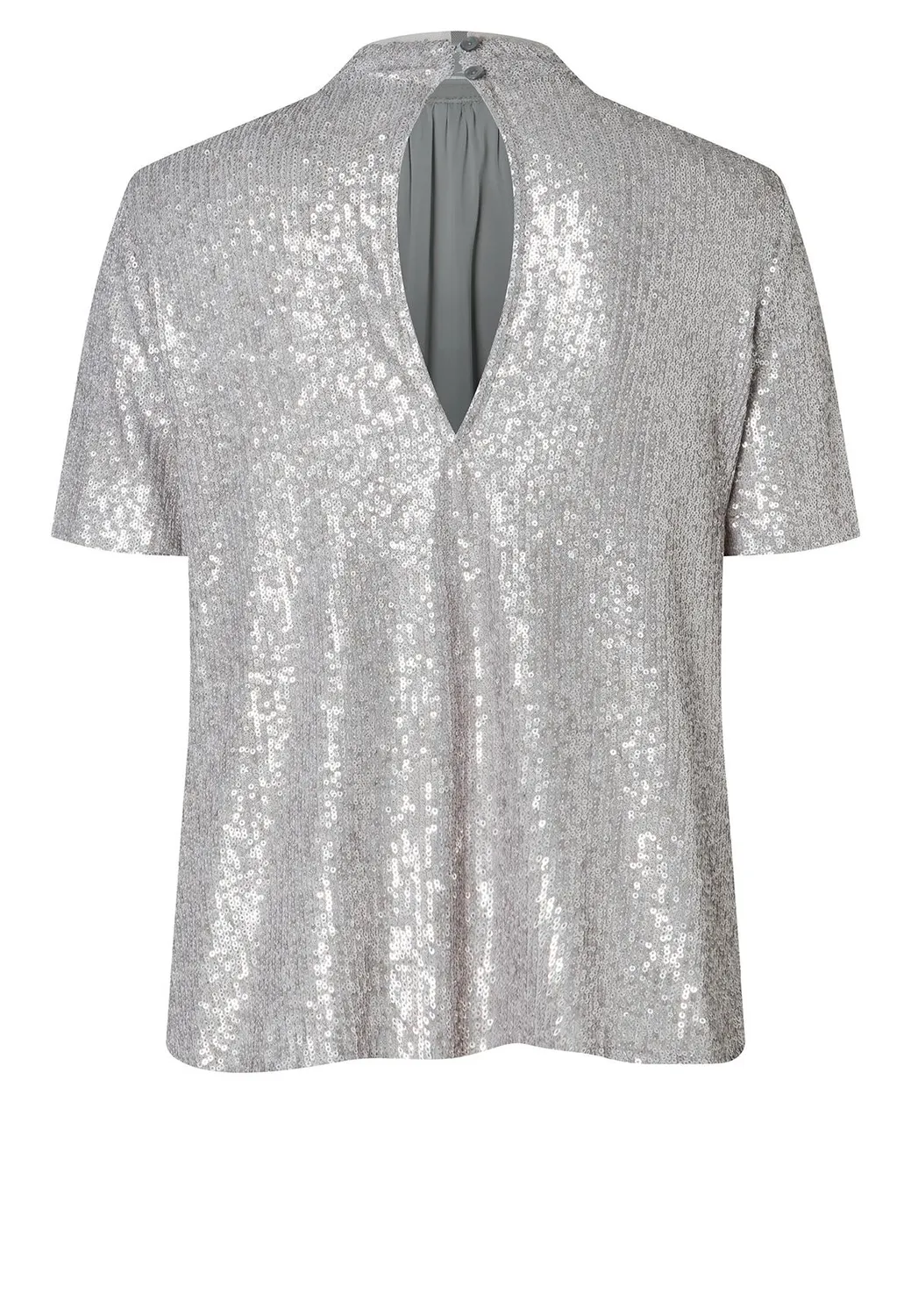 Ana Alcazar Tafina top paillettes argento