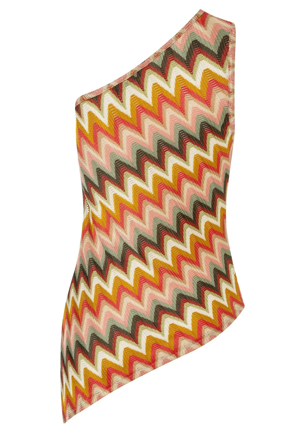 Ana Alcazar Poesa top monospalla fantasia zigzag