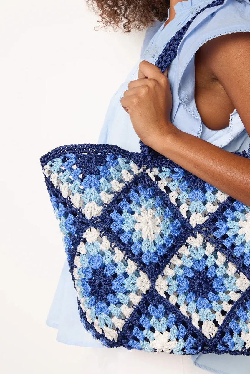 Blue Vanilla Crochet borsa tote navy uncinetto