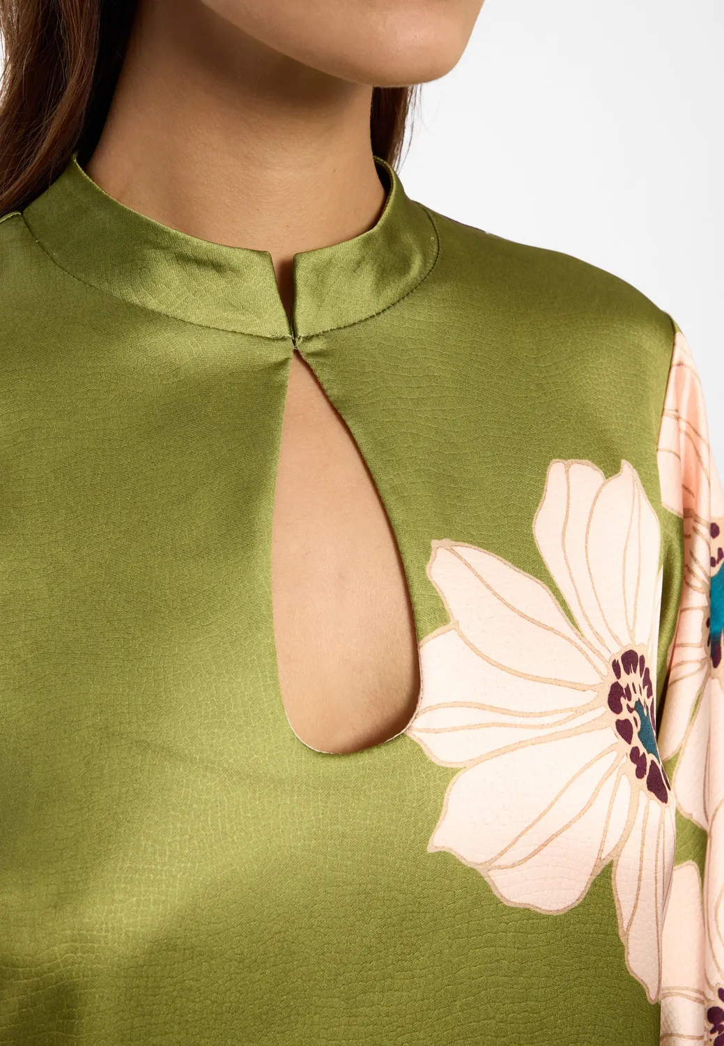 Ana Alcazar Delin abito in raso verde mini