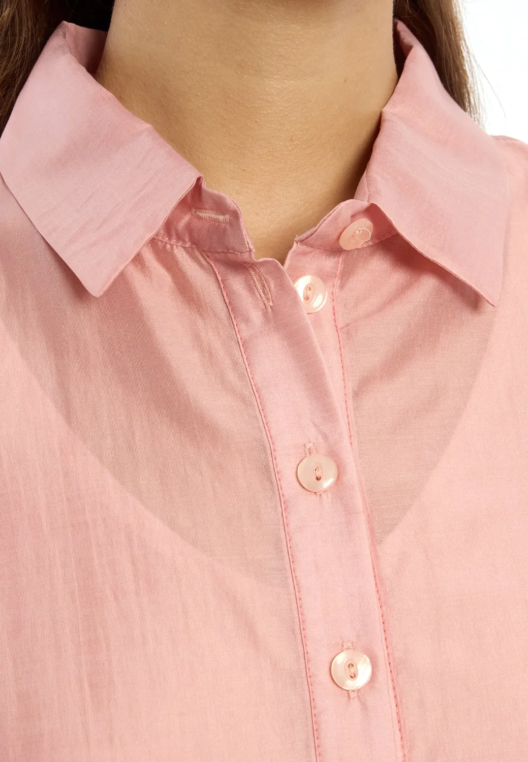 Ana Alcazar Wakea abito camicia rosa lyocell cintura