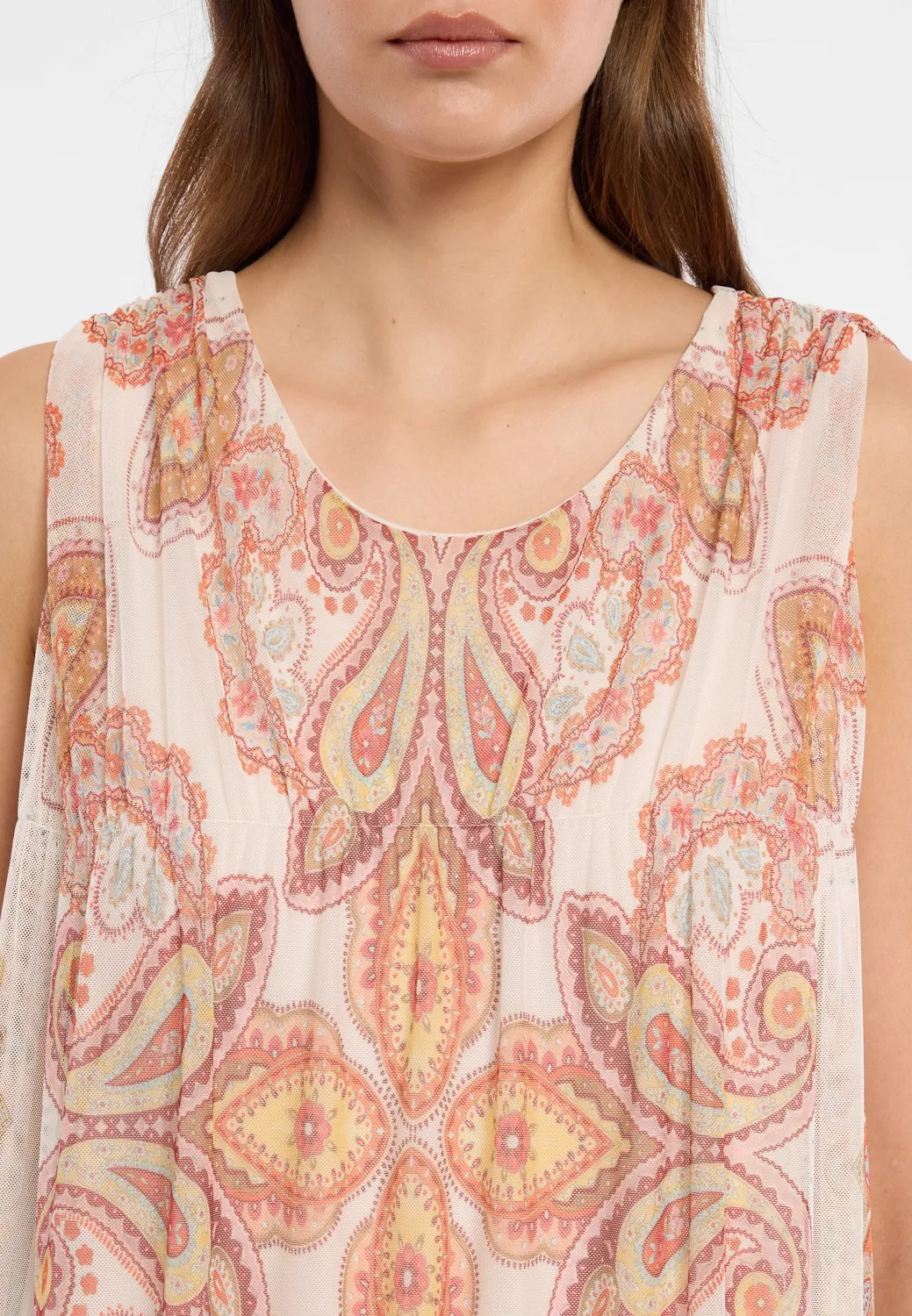 Ana Alcazar Dorivar abito lungo paisley pastello