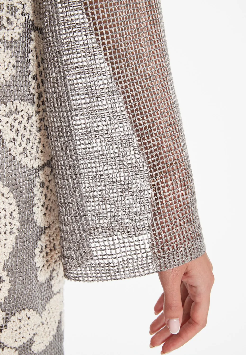 Ana Alcazar Zalia abito tunica crochet grigio