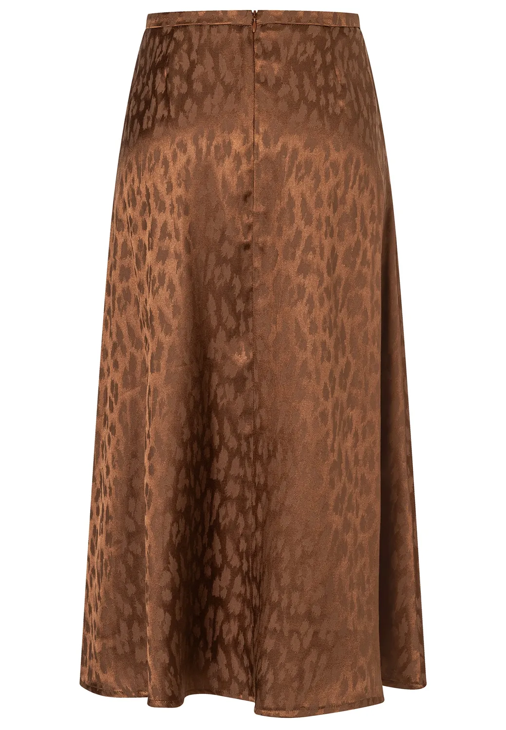 Ana Alcazar Dosia gonna satin midi animalier oro