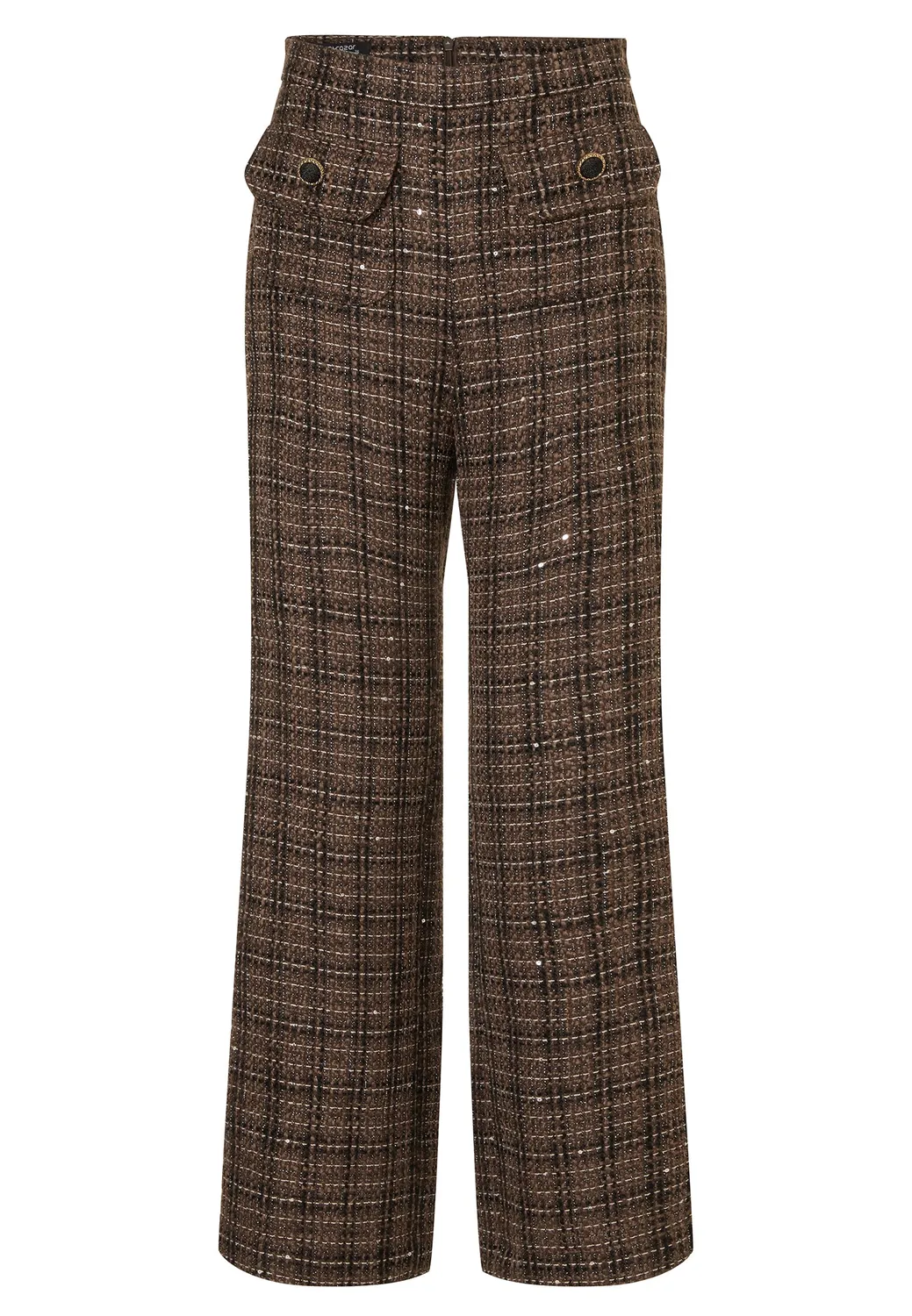 Ana Alcazar Enamoria pantaloni cropped tweed marrone
